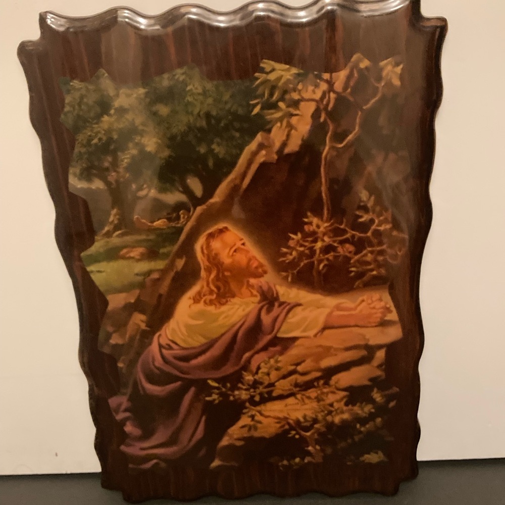 Christ in Gethsemane Wall Hanging Lacquered on Wood